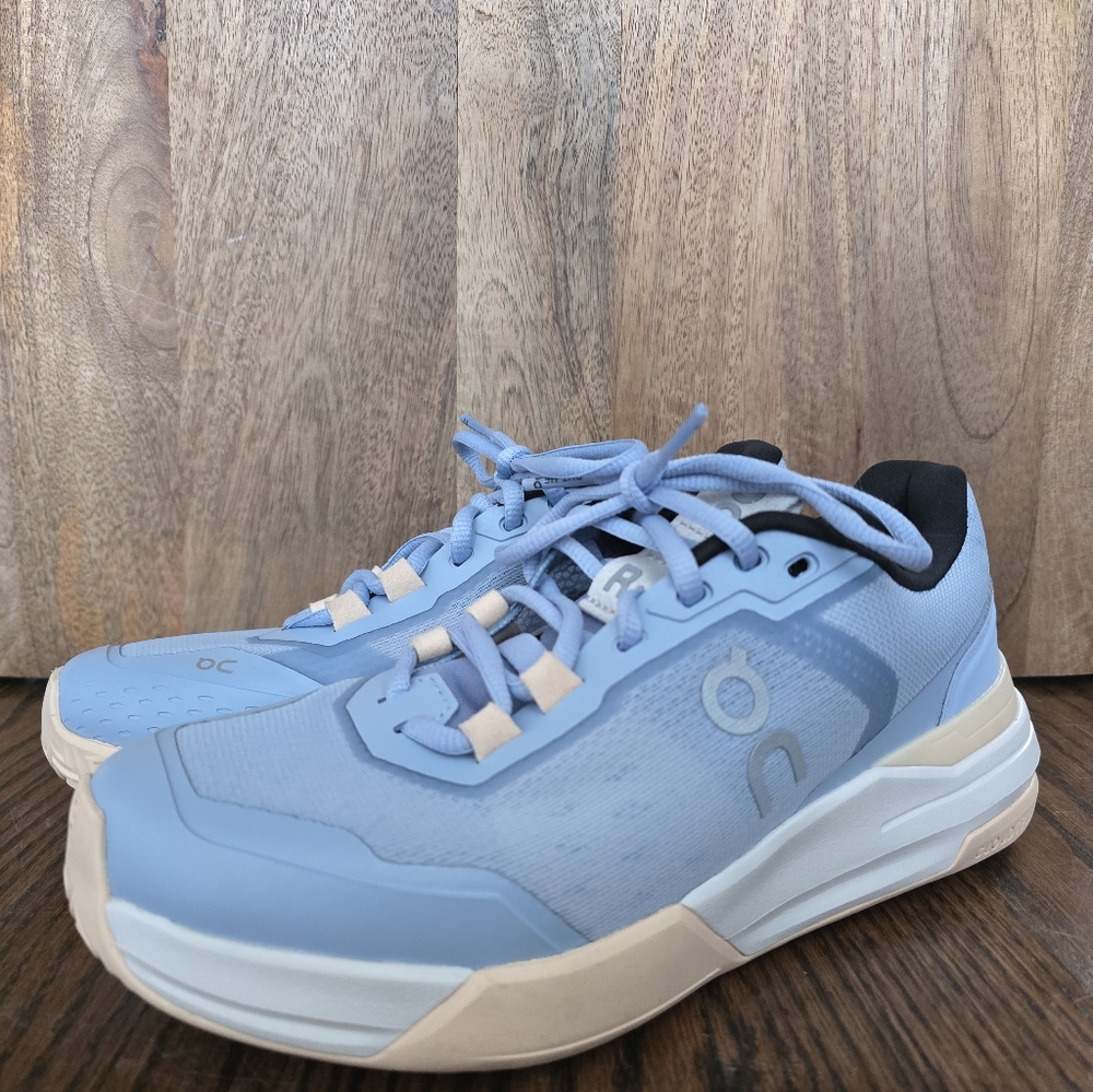 On Running Baby Blue Athletic Sneakers with Cream Accents